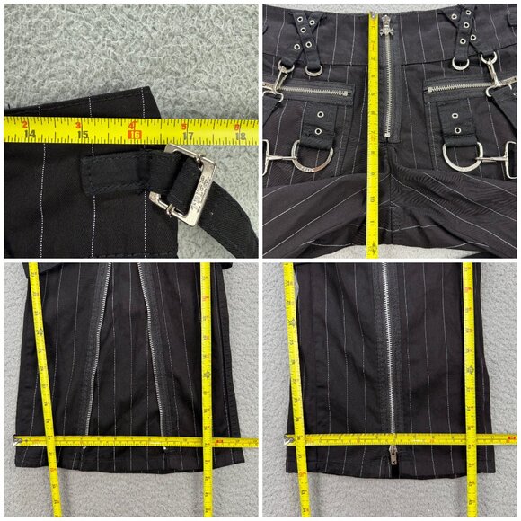 Tripp NYC Pants Womens 28 / 7 Black Godfather Stripe Super D Ring Flare Wide Leg - Picture 12 of 12